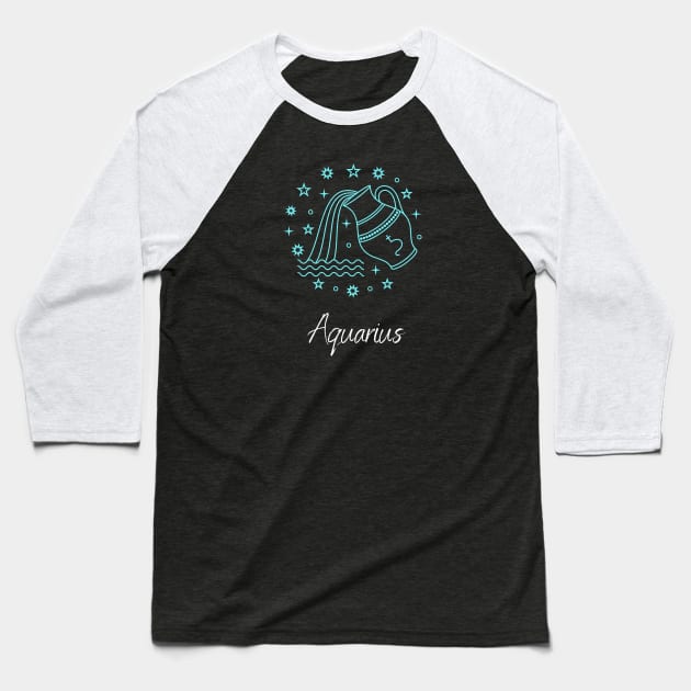 Birthday zodiac sign Aquarius Baseball T-Shirt by Mia